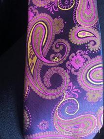 img 5 attached to HISDERN Paisley Ties for Men: Classic Extra Long Floral Tie and Pocket Square Set - Formal Silk Necktie and Handkerchief Set for Wedding Attire