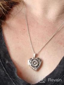 img 5 attached to Сердцеобразное медальонное ожерелье SoulMeet с подвеской под семьей Поддерживайте близость с близкими с помощью серебра/золотой индивидуальной бижутерии Sunflower Heart Shaped Locket Necklace