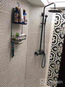 img 6 attached to Brushed Nickel Cross Knobs Mixer Shower Combo Set With 8-Inch Rainfall Shower Head And Handheld Spray From Rozin Bathroom