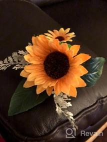 img 8 attached to Breathtaking HiiARug Sunflower & Rose Wedding Bouquets In Burnt Orange & Burgundy Shades!