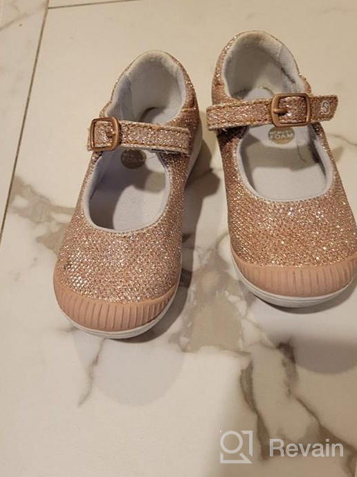 img 1 attached to 👟 Rose Gold Toddler Shoes for Girls - Size 8.5, Flats Included review by Valarie Bennett