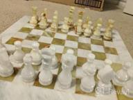 img 1 attached to White & Green Onyx 15" Staunton/Ambassador Chess Set - Handmade Marble Weighted Board Game For Adults review by Brian Forbis
