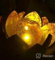 img 1 attached to 🌼 Enhance Your Outdoor Spaces with Huaxu Solar Garden Lights: Crackle Globe Glass Lotus Decoration, Waterproof LED Metal Flower Lights for Patio, Lawn, Walkway, Tabletop, and Ground review by William Wiley
