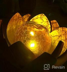 img 6 attached to 🌼 Enhance Your Outdoor Spaces with Huaxu Solar Garden Lights: Crackle Globe Glass Lotus Decoration, Waterproof LED Metal Flower Lights for Patio, Lawn, Walkway, Tabletop, and Ground