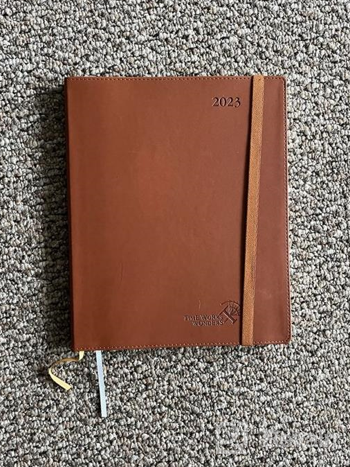 img 1 attached to 2023 Planner Weekly And Monthly 6.5" X 8.5" - Agenda With Hourly Time Slots, Expense & Notes, Inner Pocket, Vegan Leather Soft Cover - POPRUN Purple review by Beth Walker