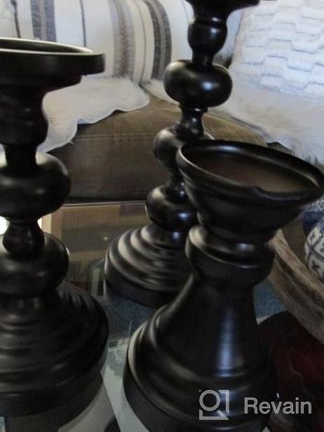 img 1 attached to Enhance Your Home Decor With VINCIGANT Set Of 3 Black Metal Candle Holders For A Stunning Centerpiece review by Nathan Jankowski