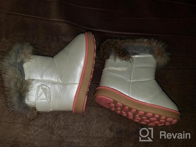 img 1 attached to Cozy & Waterproof Snow Boots For Girls - FJWYSANGU Toddler Winter Boots With Plush Inner Lining And Easy Flat Walking review by Jeff Swan
