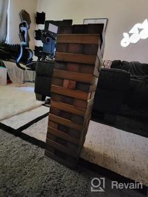 img 7 attached to ApudArmis Giant Tumble Tower Game - сосновый деревянный набор для штабелирования с кубиками - веселое занятие на свежем воздухе для всех возрастов
