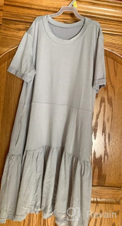 img 1 attached to 👗 Minclouse Women's Short Sleeve Swing T Shirt Dress: Stylish Baby Doll with Pockets for Casual Chic review by Jason Sullivan