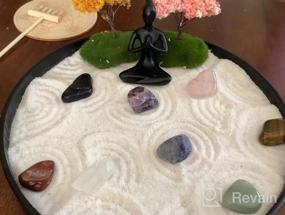 img 5 attached to Crystal Quartz Chakra Stone Zen Garden Meditation Altar Kit Set With Sand, Rake Accessories - Bonsai Zen Gifts For Home Office Stress Relief Adults Women Spiritual Prayer Items.