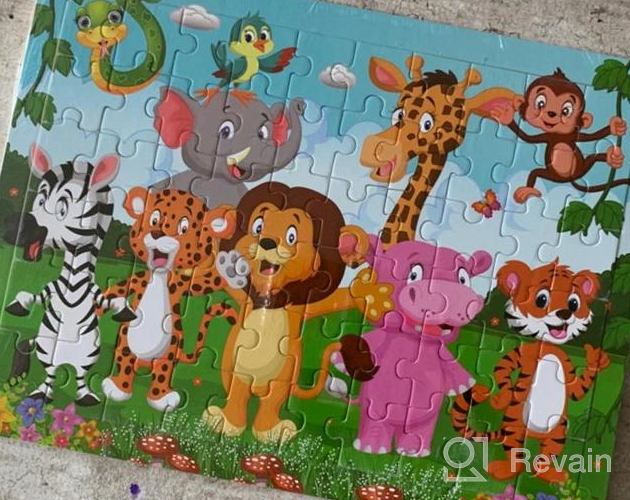 img 1 attached to Tepsmigo Wooden Jigsaw Puzzles Set For Kids - 4 Pack, 100 Pieces Each, Preschool Learning Toys For Boys And Girls review by Darren Boogie