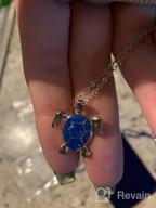 img 1 attached to 🐢 ATIMIGO Cute Sea Turtle Opal Pendant Necklace - Silver Chain Animal Jewelry Gift for Women and Girls review by Jessica Romero