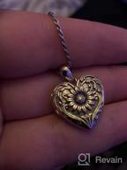 img 1 attached to Keep Your Loved Ones Close With SOULMEET Heart-Shaped Sunflower Locket Necklace - Customizable Sterling Silver/Gold Jewelry With Picture Holder review by Dick Grayson