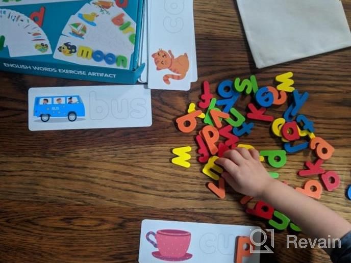 img 1 attached to Coogam Wooden Spelling And Alphabet Learning Toy Set - Flash Cards, Sight Word Matching Game, ABC Recognition, Ideal Education Tool For Preschoolers, Boys And Girls Aged 3-5 Years Old review by Katty Berlingo