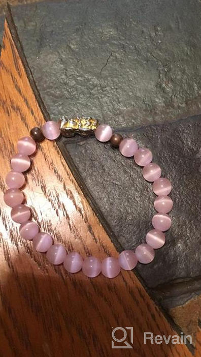 img 1 attached to 💗 Feng Shui Pink Opal Bracelet: Enhance Love Smoothness and Wealth Prosperity with Bewoful Feng Shui PI Xiu Adjustable Elastic Wealth Bracelet for Girls and Ladies review by Brian Young