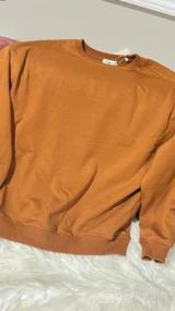 img 5 attached to Womens Oversized Crewneck Sweatshirt - Plain Fleece Pullover With Loose Fit And Long Sleeves