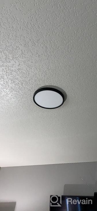 img 1 attached to Pink TALOYA LED Ceiling Light With Back Ambient Light For Nursery And Bedroom; Low Profile, 12 Inch, 24W Surface Mount Fixture With Easy Installation review by Charles Thomas