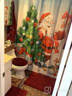 img 1 attached to Winter Wonderland In Your Bathroom With LIVILAN Christmas Shower Curtain – Snowy Reindeer And Xmas Joy For The Holiday Season! review by Sean Moran