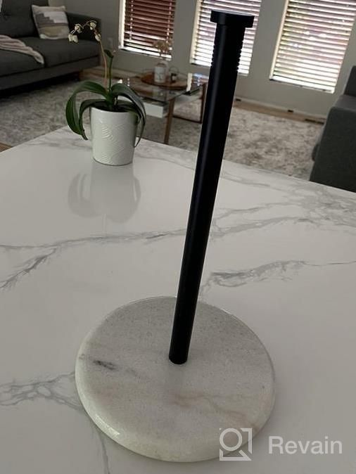 img 1 attached to KES Black Paper Towel Holder Countertop Paper Towel Stand Kitchen Standing Paper Towel Roll Holder With Weighted Base For Standard Or Mega Rolls SUS304 Stainless Steel Matte Black, KPH202S14B-BK review by Yadira Hernandez