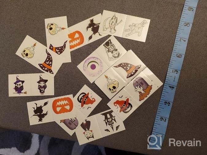 img 1 attached to 192Pcs Assorted Halloween Tattoos For Kids - 48 Glow In The Dark Designs | Trick Or Treat Favors & Candy Bag Gifts review by Travis Jenkins