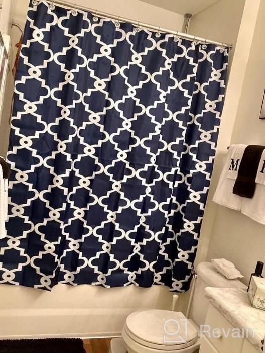 img 1 attached to Add Elegance To Your Bathroom With Vandarllin'S Geometric Patterned Waterproof Shower Curtain - 100% Polyester Fabric, Extra Long 72"X 84" In Grey review by Dawn Jones