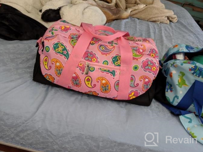 img 1 attached to Wildkin Kids Overnighter Duffel Bag: Perfect For Sleepovers & Travel, Carry-On Size & Ideal For School Practice Or Overnight (Blue Glitter) review by Christopher Jones