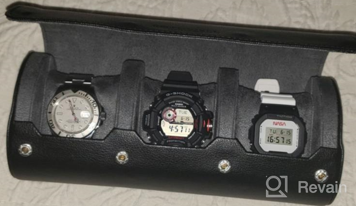 img 1 attached to Secure Your Watches With ROTHWELL'S 100% Real Leather Watch Roll Travel Case - Fits All Wrist & Smart Watches Up To 50Mm. review by Delos Montano