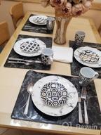 img 1 attached to Coffeezone Marble Design Porcelain Dinner Accent Plates Set Of 4 (10 Inches) review by Cedric Edwards