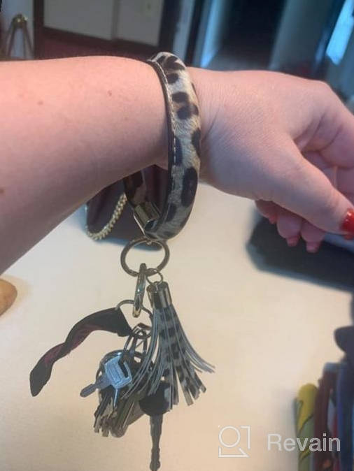 img 1 attached to Leather Tassel Key Ring Bracelet Wristlet - Stylish & Portable Women'S Gift For Keys Holder review by Tommy Woods