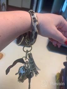 img 7 attached to Leather Tassel Key Ring Bracelet Wristlet - Stylish & Portable Women'S Gift For Keys Holder
