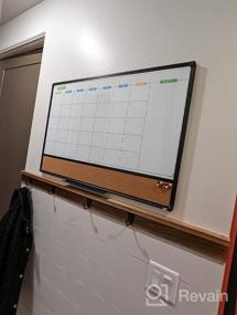 img 8 attached to JILoffice Magnetic Calendar Whiteboard & Bulletin Corkboard Combination, Combo Board 36 X 24 Inch, Black Aluminum Frame Wall Mounted Board For Office Home And School With 10 Push Pins