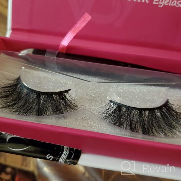 img 1 attached to 18Mm SWINGINGHAIR Mink Lashes False Eyelashes 3D Siberian Natural Daily Type Full Strips Hand Made Fake Fluffy Real 1 Pair review by Paul Zimmer