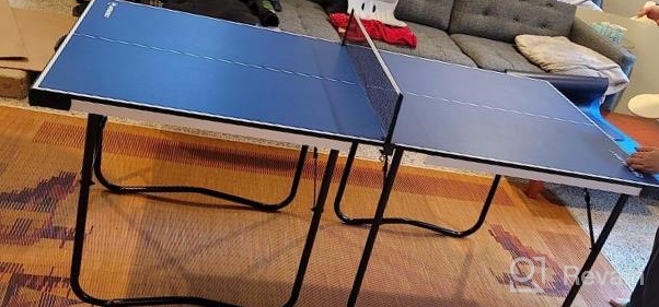 img 1 attached to Portable Foldable Ping Pong Table - 6’X3’ Preassembled Mini Table Tennis Table With Net, Paddles, And Balls By WIN.MAX - Convenient And Easy Storage review by Roshan Schram