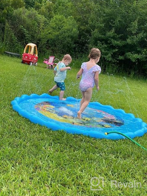 img 1 attached to Beat The Heat With Mademax Upgraded 79" Splash Pad - Summer Fun Water Toys For Kids! review by Dink Rivas