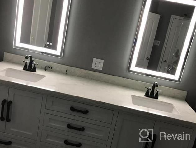 img 1 attached to Enhance Your Bathroom Routine With Keonjinn'S 48X28 Inch LED Vanity Mirror - Anti-Fog, Dimmable, Wall Mounted And Shatterproof review by Elizabeth Carlo