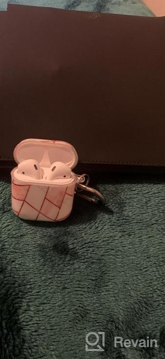 img 1 attached to Adorable Hamile Airpods Case Cover: Compatible With Apple Airpods 2 & 1, Shockproof Hard Case With Cute Pink Blue Pattern And Portable Carabiner For Women, Men, And Girls review by Dave Willis