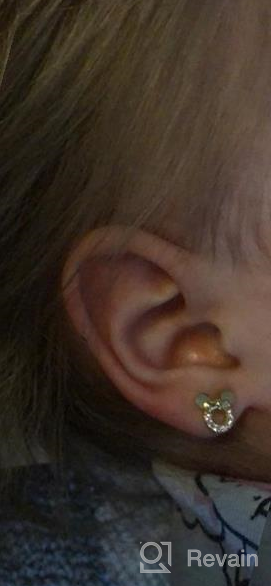 img 1 attached to Stunning Sterling Earrings: Plated Zirconia Screwback for Girls' Jewelry review by Christine Wilkie