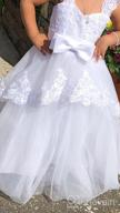 img 1 attached to Elegantly Adorned Tulle Flower Girls' Clothing with Appliques Sleeves review by Amy Moore