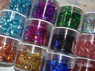 img 1 attached to HOSSIAN Chunky Glitter Makeup -12 Colors Nail Glitter-11Oz Holographic Cosmetic Grade Festival Glitter For Crafting And Beauty (B) review by Charles Alfian