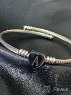 img 1 attached to VQYSKO Stainless Girls' Jewelry: Personalized Initial Engraved Bracelet review by Andrea Jackson