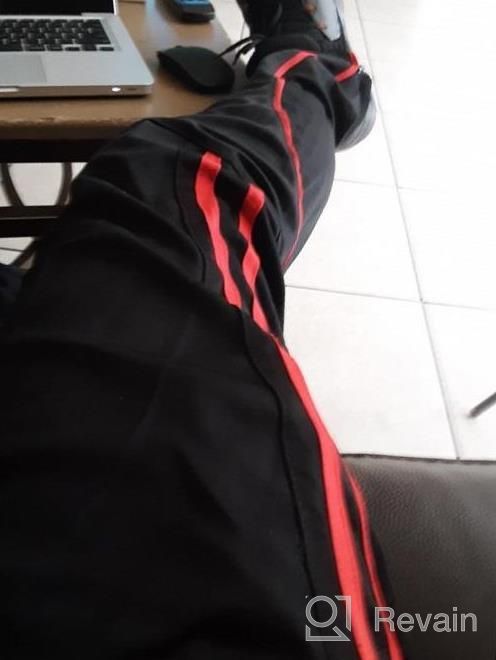 img 1 attached to Stay Active In Style With Men'S Slim Fit Striped Soccer Training Pants Featuring Zipper Pockets review by Karthikeyan Behm