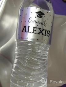 img 5 attached to Персонализированные этикетки для выпускных бутылок с водой из серебряной фольги - класс школьных цветов 2023 года - 24 наклейки (водонепроницаемые обертки)