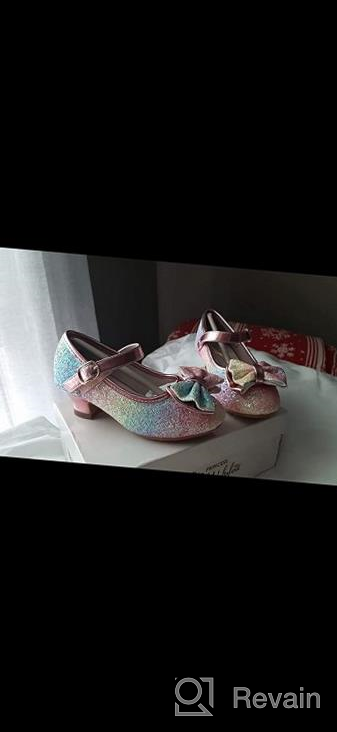 img 1 attached to Walofou Glitter Princess Ballerina Iridescent Girls' Flat Shoes review by Tyler Cash