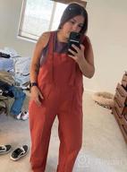 img 1 attached to Women'S Sleeveless Cotton Linen Jumpsuits With Baggy Wide Leg Overalls By AMEBELLE review by Michael Richardson