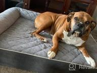 img 1 attached to Furhaven Large Memory Foam Dog Bed Quilted Fleece & Suede Print Chaise W/ Removable Washable Cover - Espresso, Large review by Christopher Millet