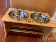 img 1 attached to Bamboo Elevated Pet Feeder With Anti-Slip Feet And Stainless Steel Bowls - Perfect For Cats And Small Dogs review by Maria Robertson