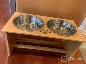 img 8 attached to Bamboo Elevated Pet Feeder With Anti-Slip Feet And Stainless Steel Bowls - Perfect For Cats And Small Dogs