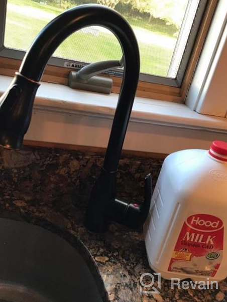 img 1 attached to Matte Black Ufaucet Single Handle Pull Out Sprayer Kitchen Faucet With Deck Plate, Brass Sink Faucet For Pull Down Kitchen Use review by Alfred Paiz