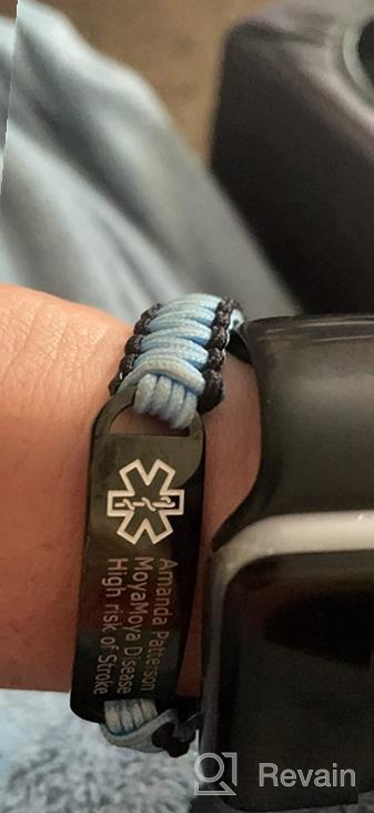 img 1 attached to VNOX Custom Engraving Handmade Braided Rope Adjustable Medical Alert ID Bracelet - Ideal for Adults & Kids, Size 5.9-9 Inches review by Joseph Hill