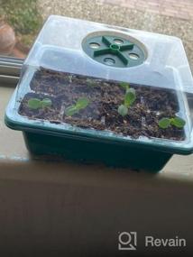 img 6 attached to Вырастите свое собственное приключение: стартовый лоток для семян Bonviee с 5 упаковками, куполами и основанием для влажности - идеально подходит для размножения в теплице (12 ячеек на лотке) в зеленом цвете